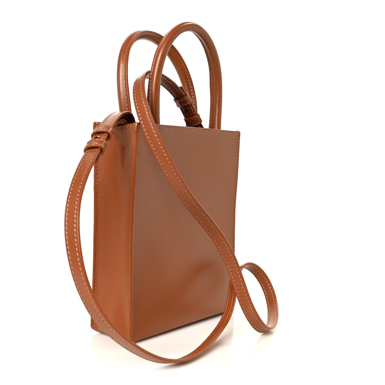 Smooth Calfskin Logo Small A5 Tote Tan