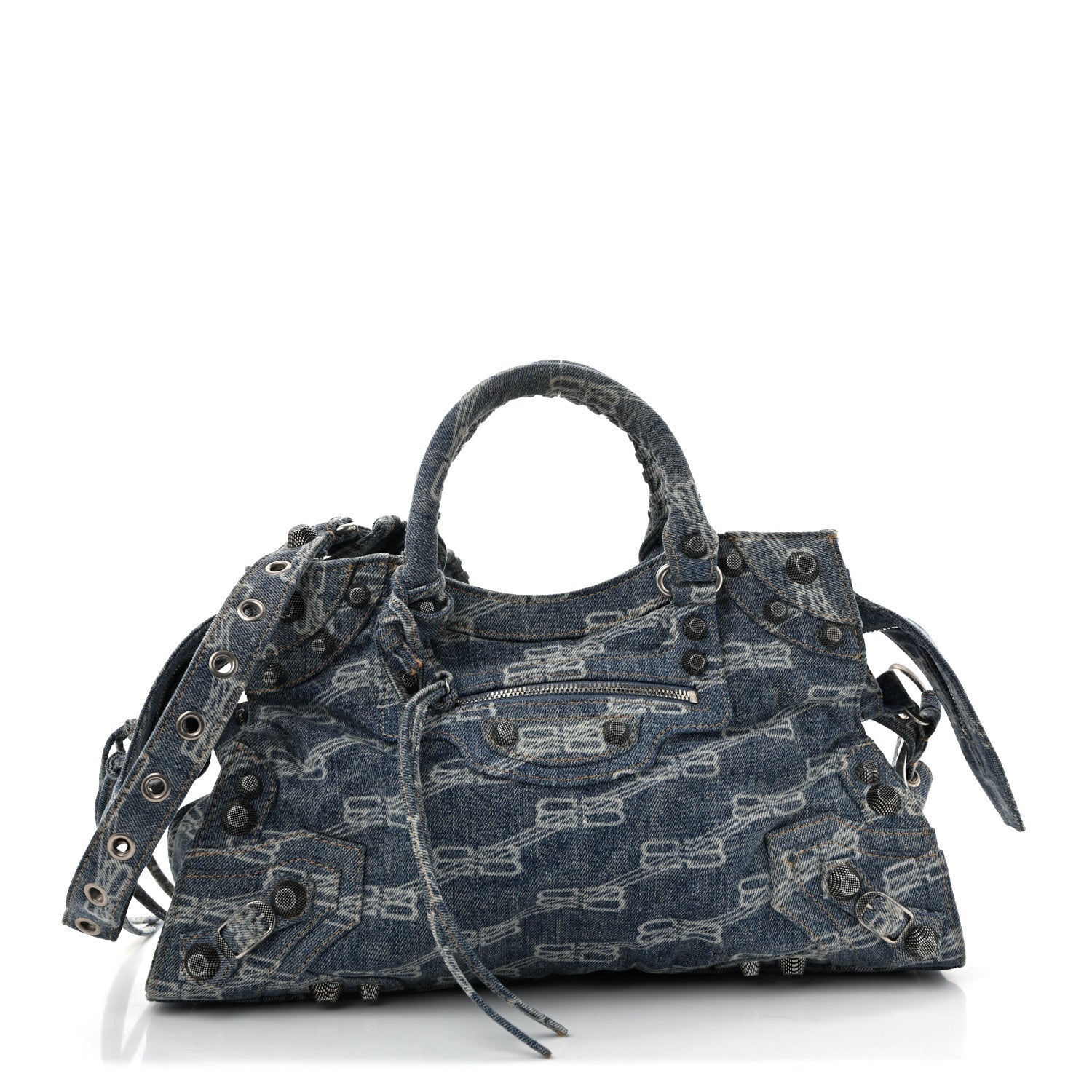 Denim BB Monogram Neo Cagole City Handbag Blue