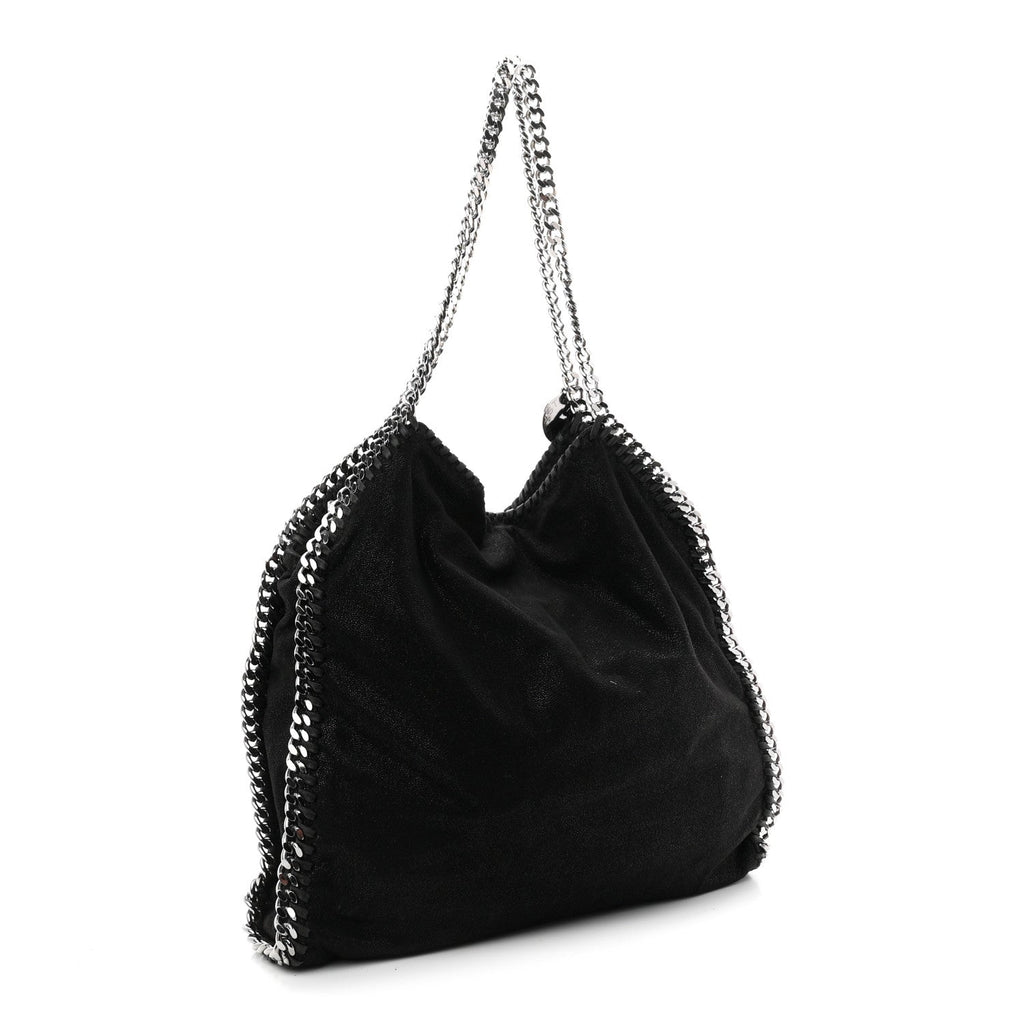 Shaggy Deer Small Falabella Fold Over Tote Black