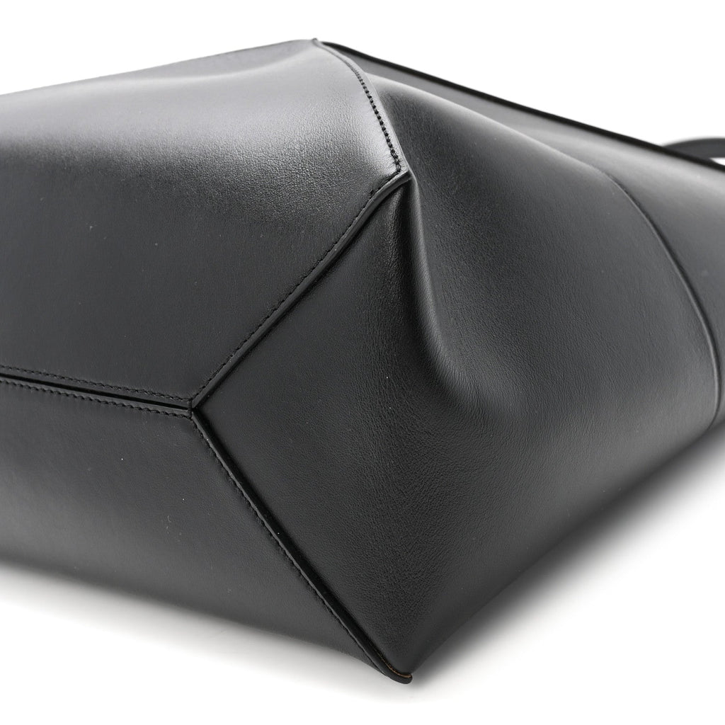 Shiny Calfskin Medium Puzzle Fold Tote Black