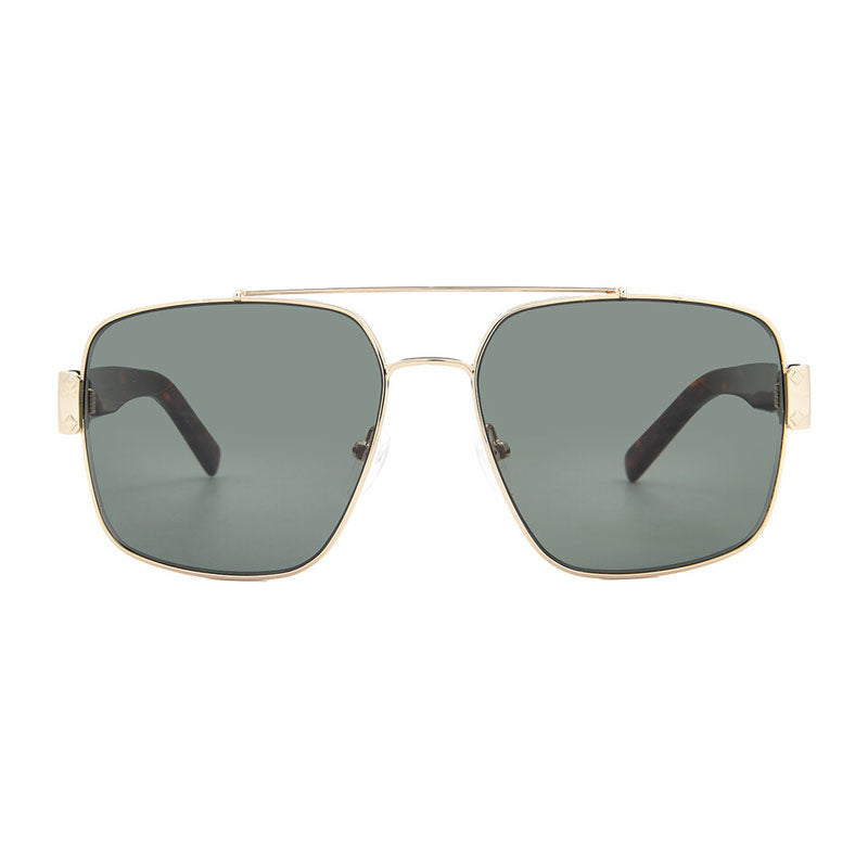 MCM Sunglasses Aviator Full Rim, Gold Frame and Green Lens MW000832N
