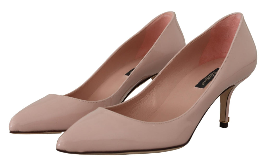 Dolce & Gabbana Pink Patent Leather Kitten Heels Pumps Women's Shoes