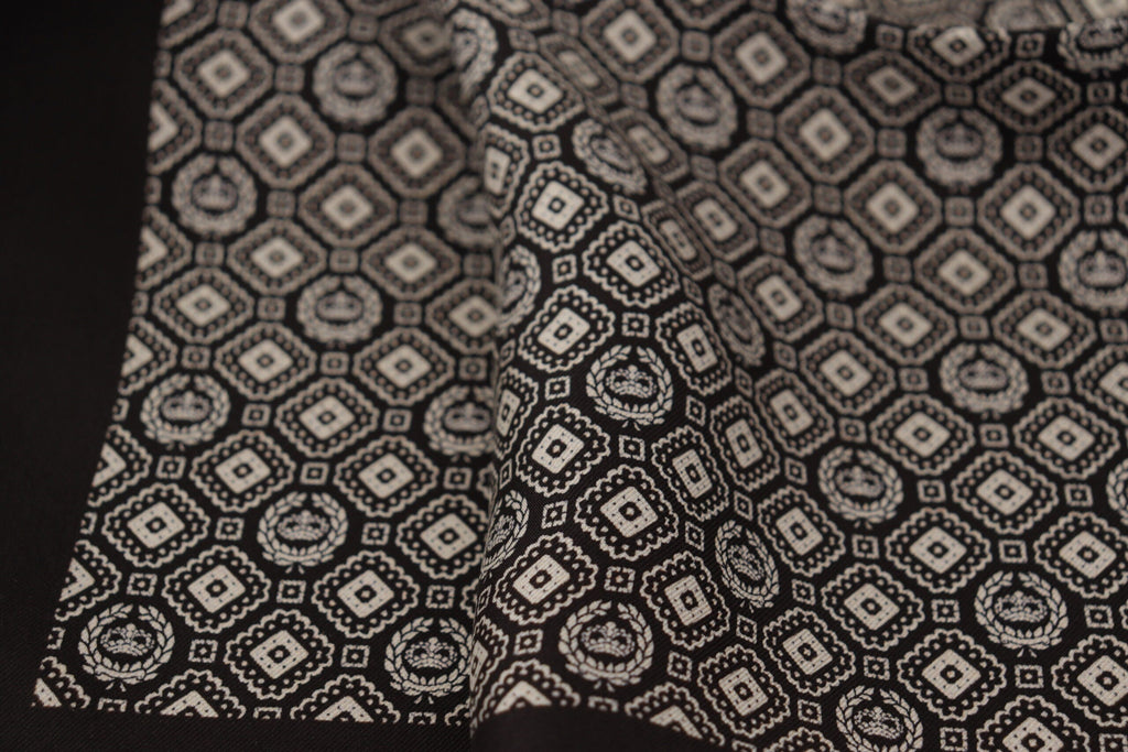 Dolce & Gabbana Black Patterned DG Logo Square Handkerchief Men's Scarf