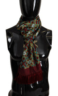 Dolce & Gabbana Multicolor DG Logo Shawl Warm Neck Wrap Fringe Men's Scarf