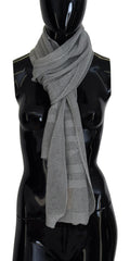 John Galliano Gray Logo Knitted Neck Wrap Shawl Foulard Women's Scarf
