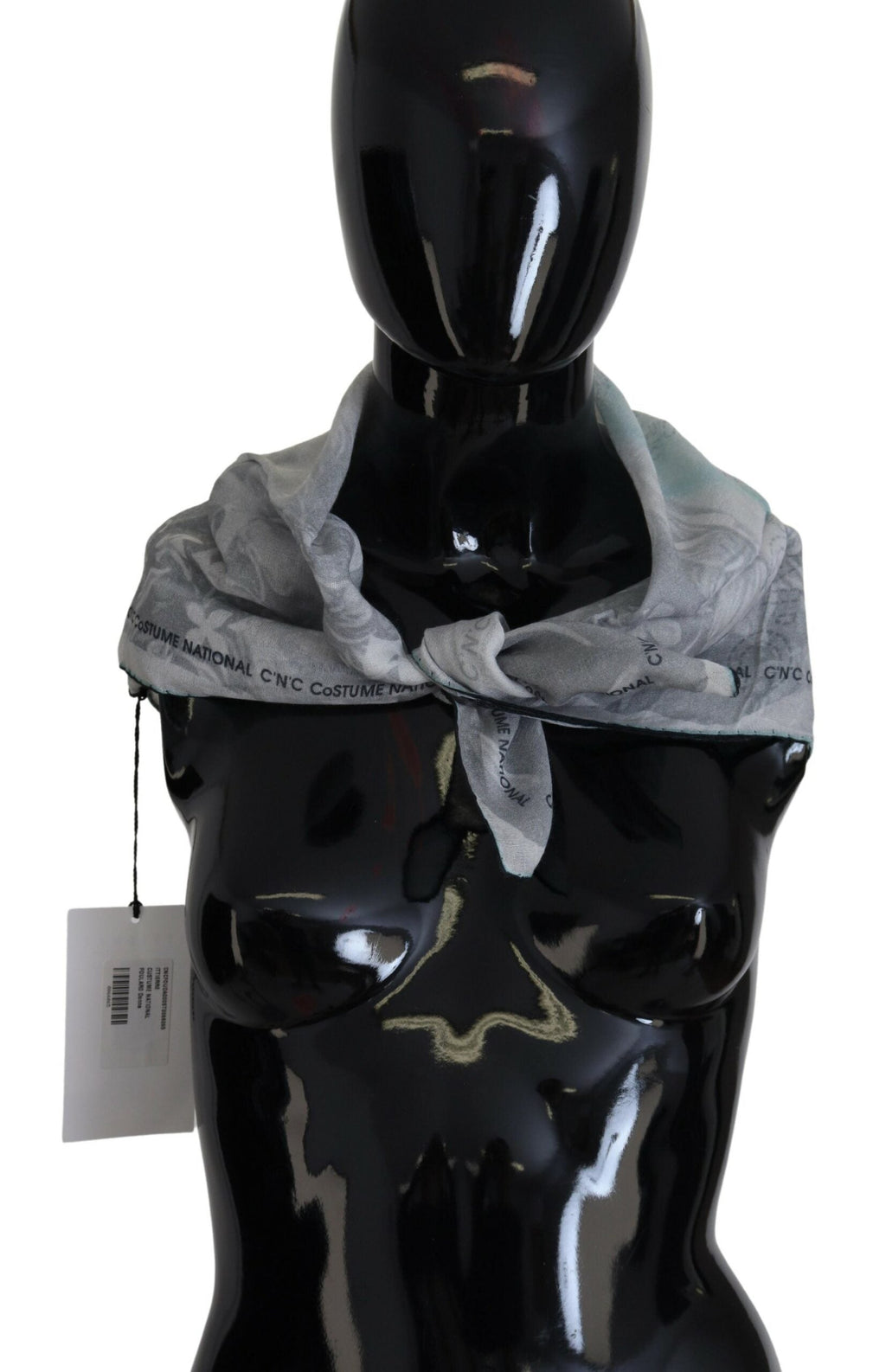 Costume National Gray Print Shawl Foulard Branded Women's Scarf