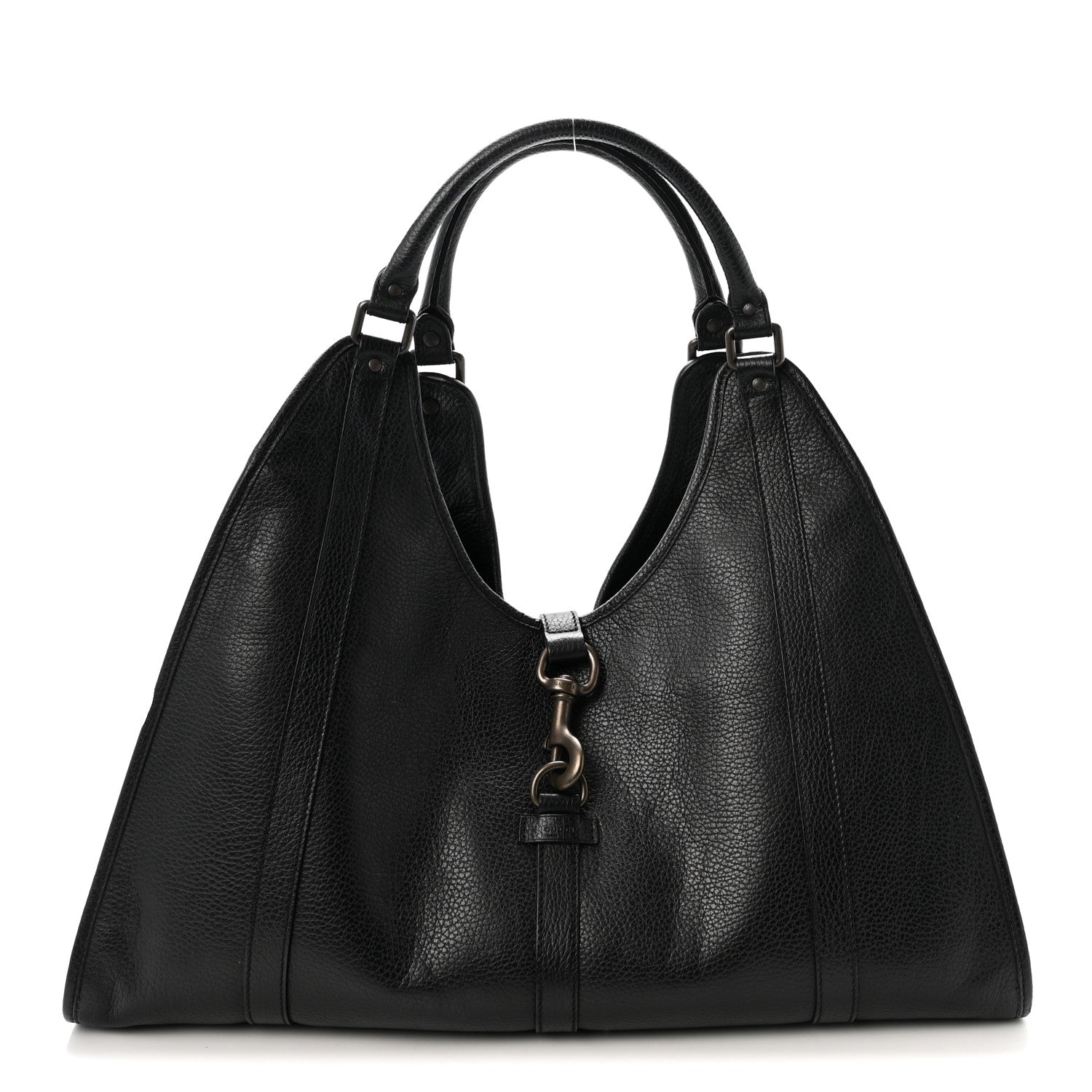 Pebbled Calfskin Large Joy Shoulder Bag Black