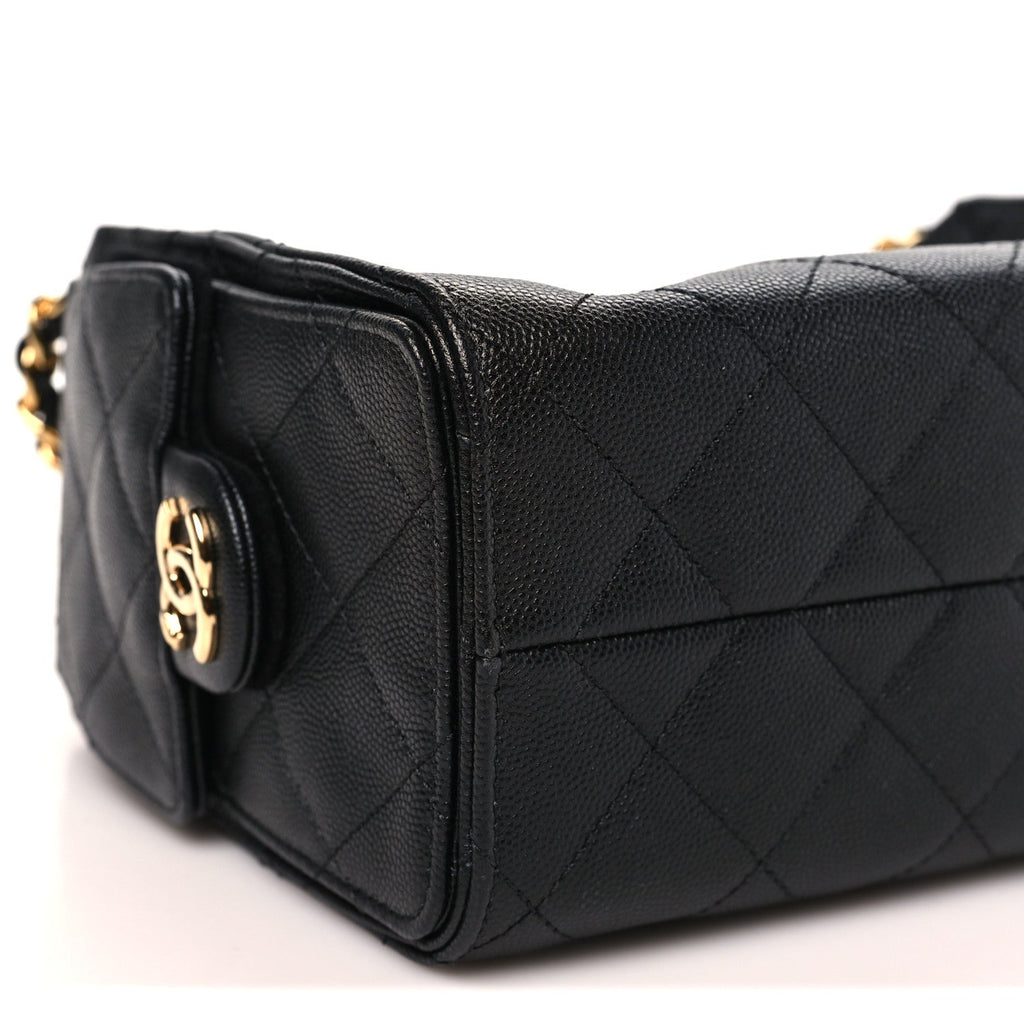 Caviar Quilted Mini Chanel 25 Handbag Black