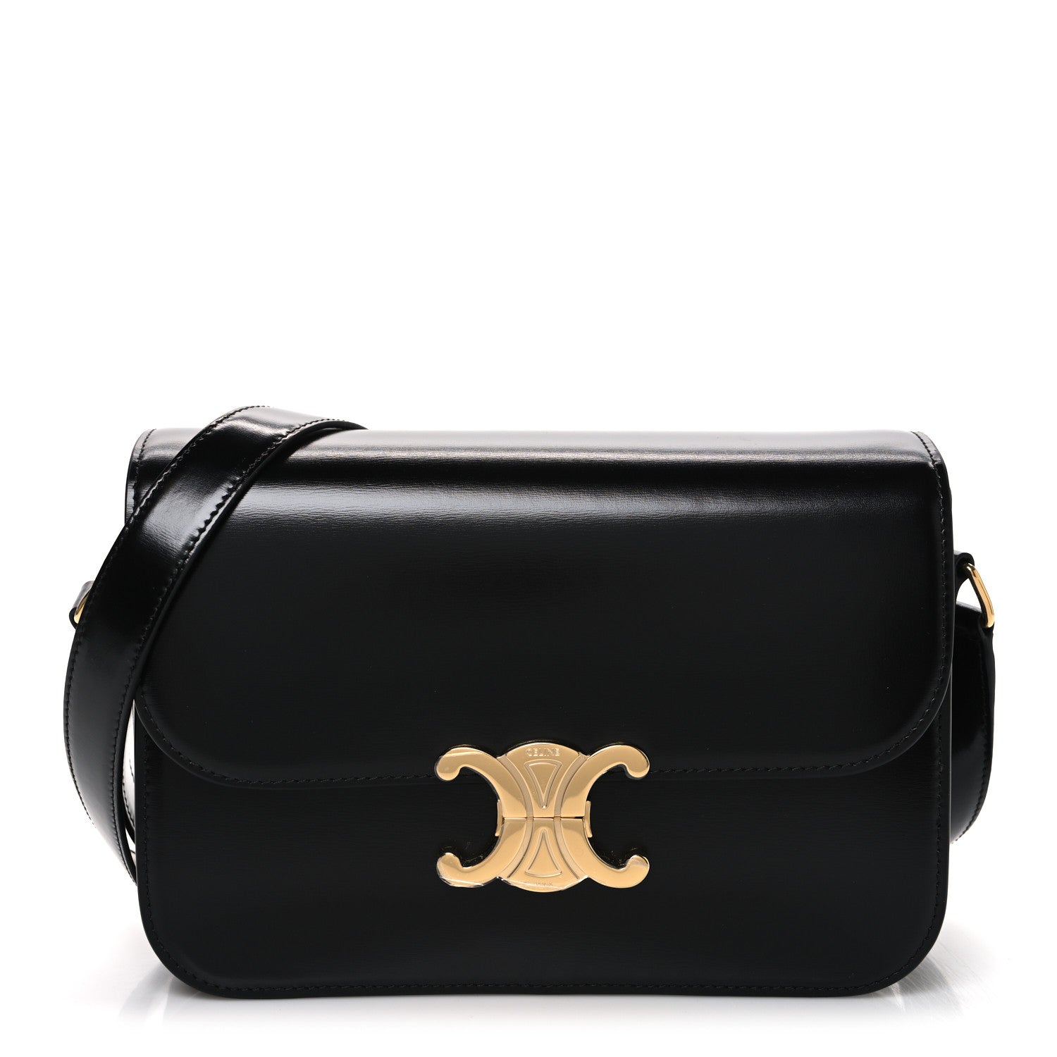 Shiny Calfskin Medium Triomphe Black