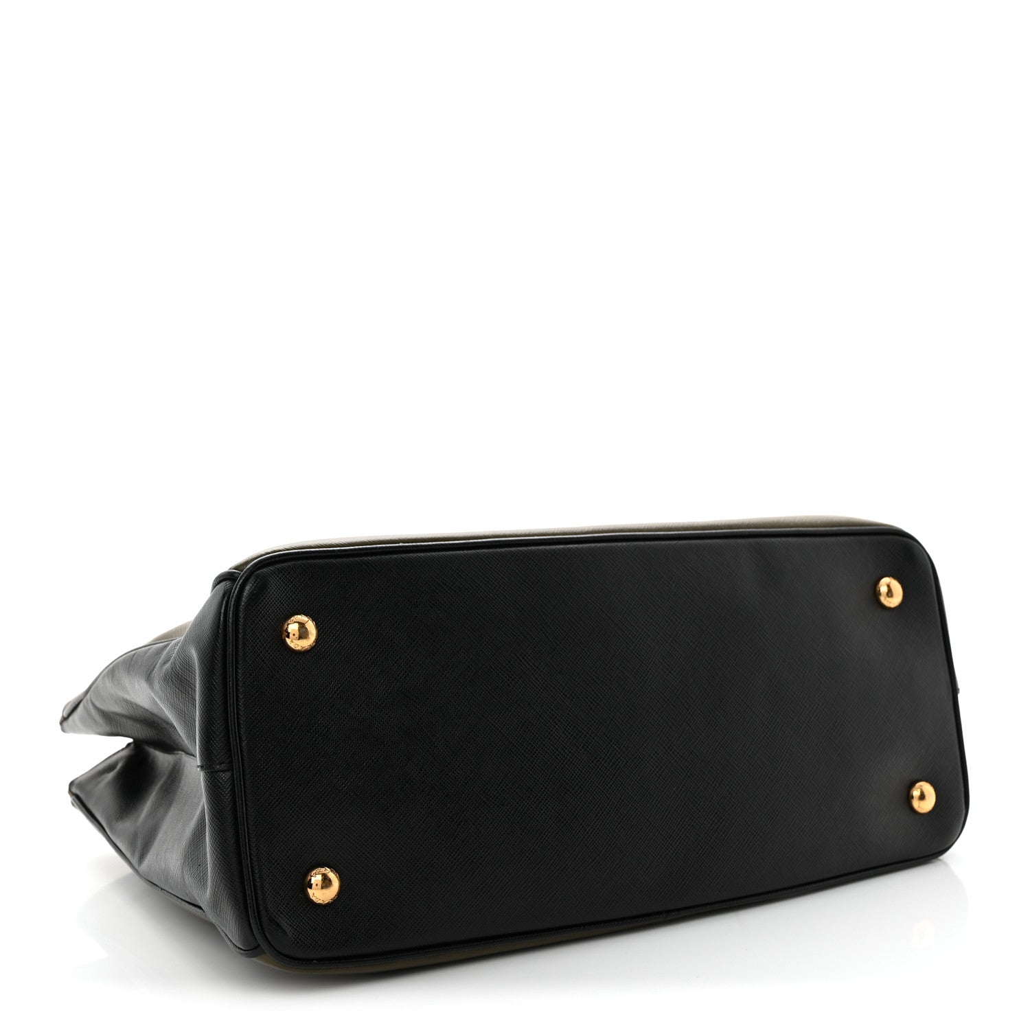 Saffiano Lux Bi-Color Medium Tote Militare Black