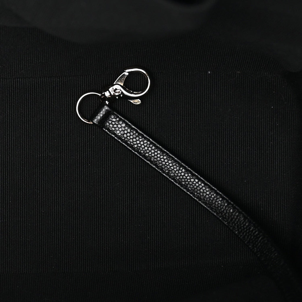 Caviar Quilted Shopping Tote Black Black