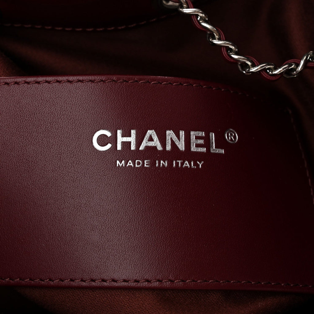 Shiny Calfskin Quilted Small Chanel 25 Handbag Burgundy