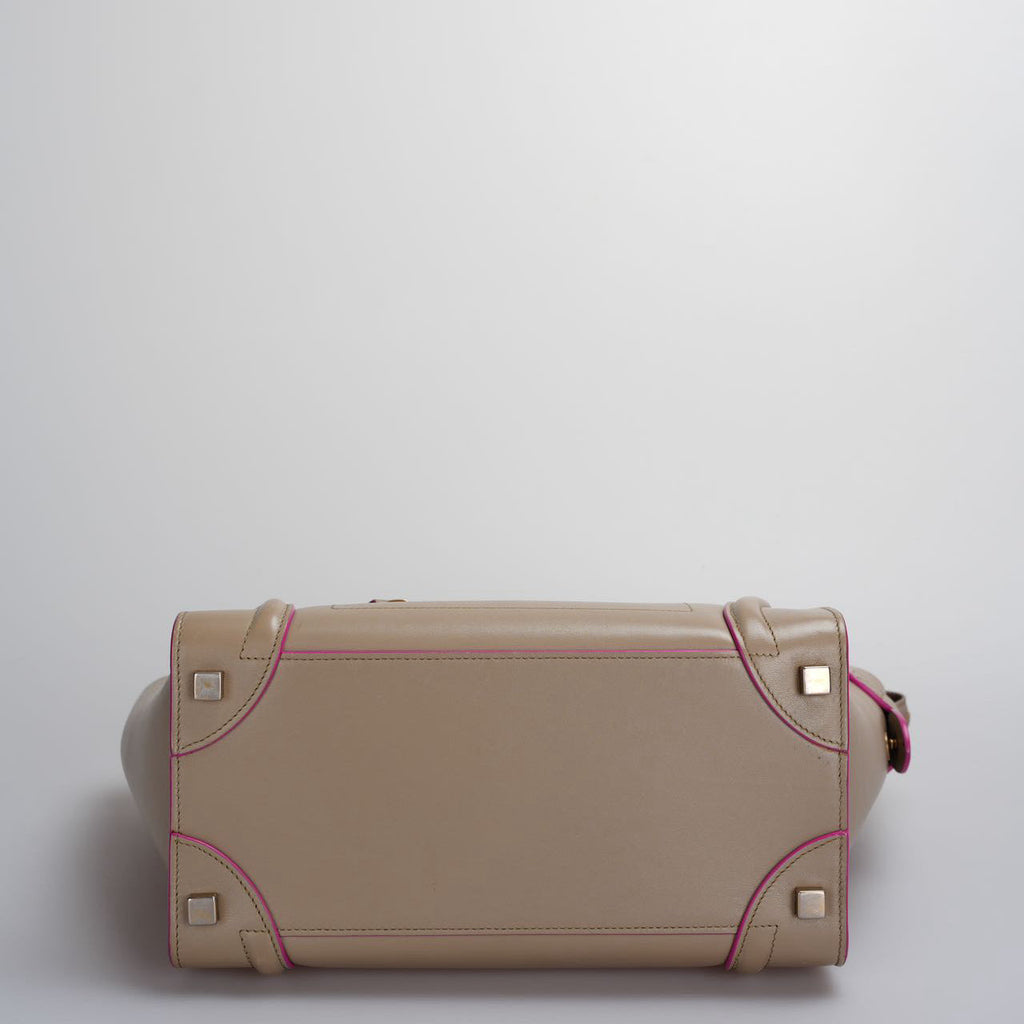 CELINE Calfskin Mini Luggage in Beige