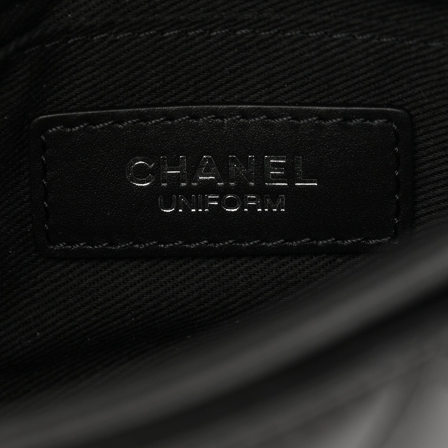 Calfskin Quilted CC Uniform Flap Belt Bag Black
