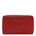 Caviar Large CC Timeless Zip Around Organizer Wallet Red