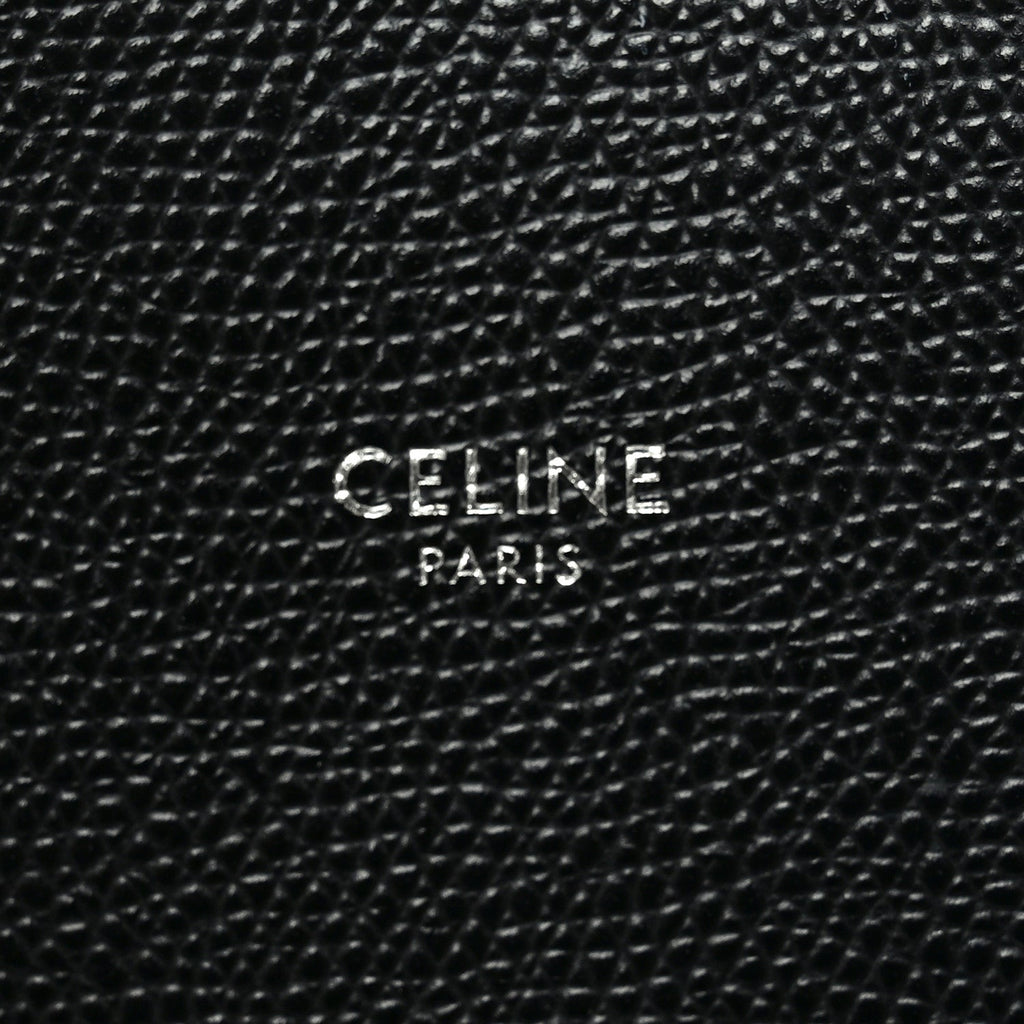 Grained Calfskin Small Vertical Cabas Black