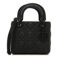 Ultra Matte Calfskin Cannage Mini Lady Dior Black