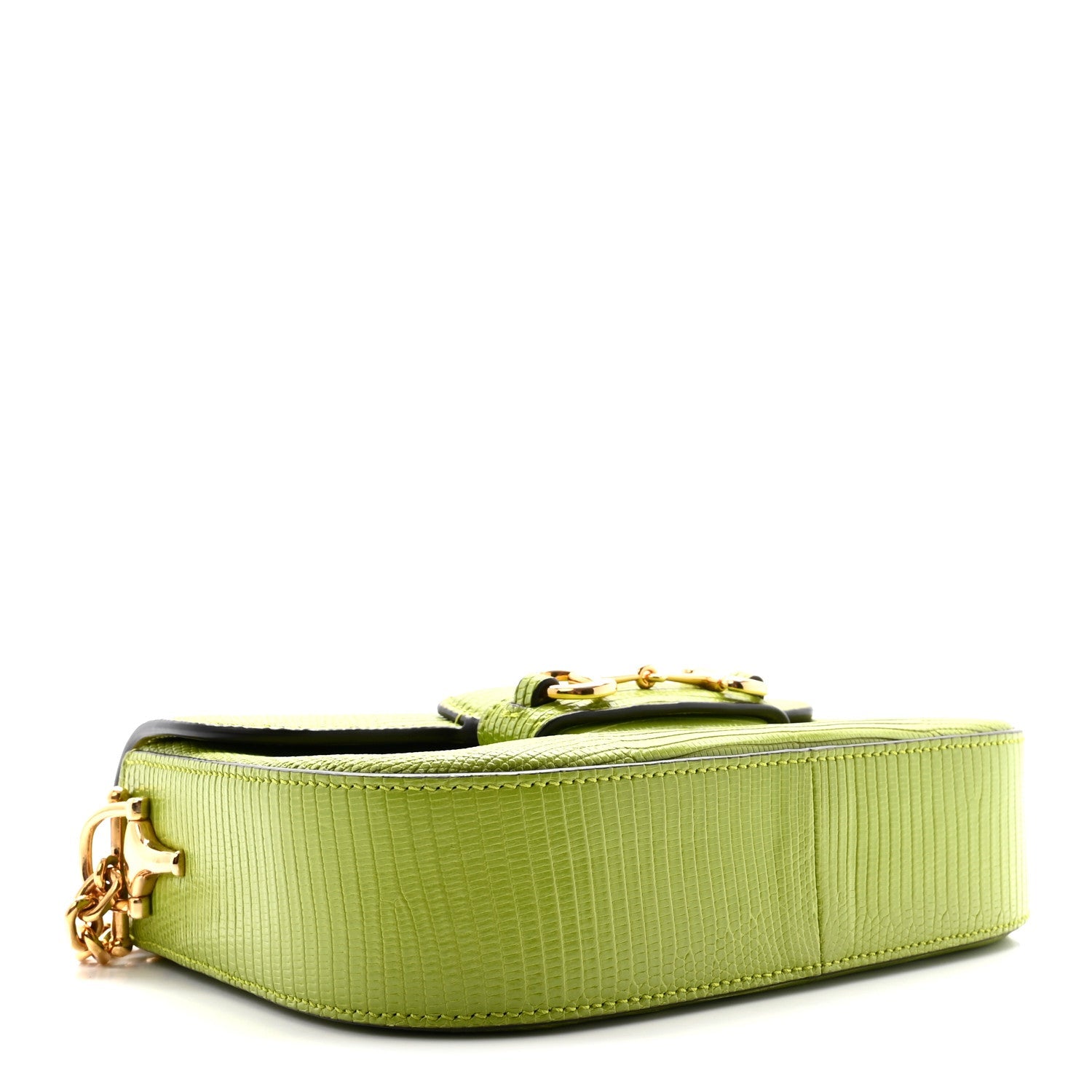 Lizard Mini Horsebit 1955 Shoulder Bag Green