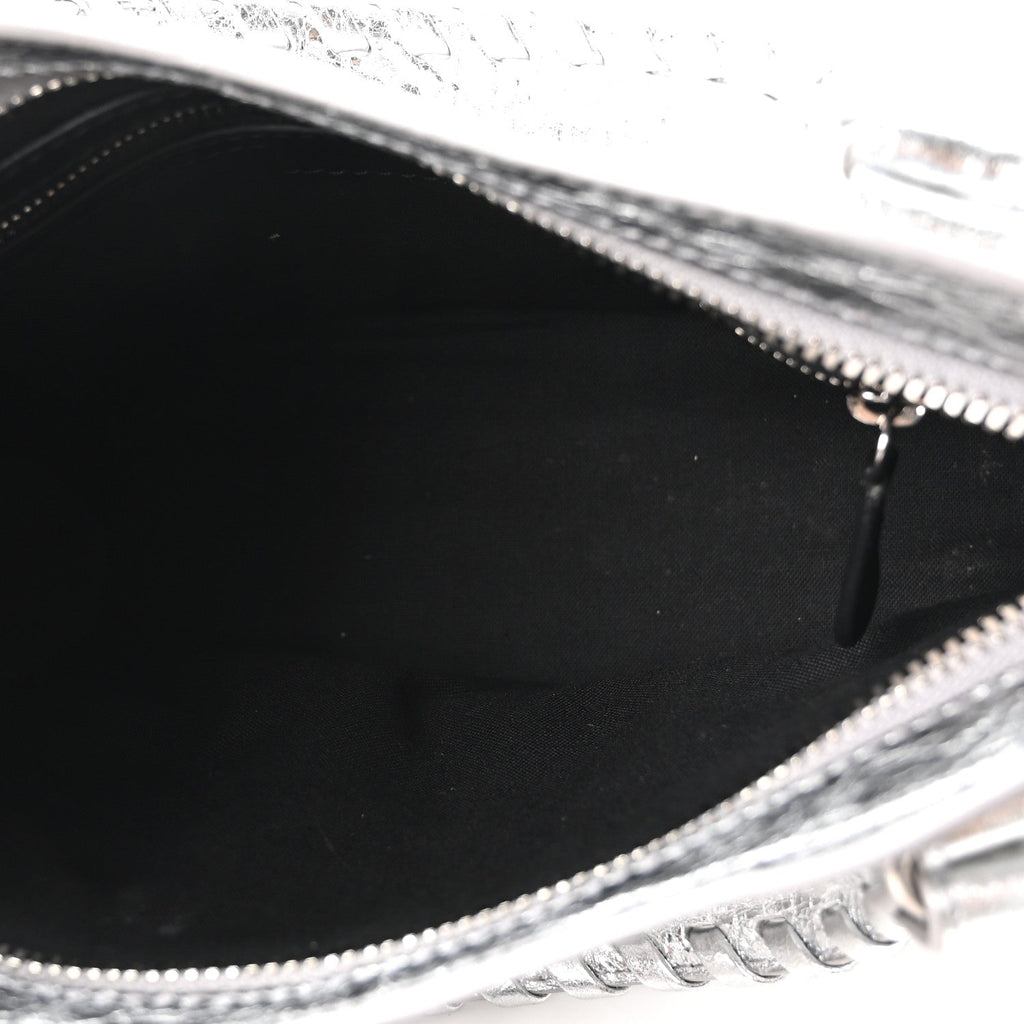 Metallized Arena Lambskin Classic Silver Hardware Le City Mini Silver
