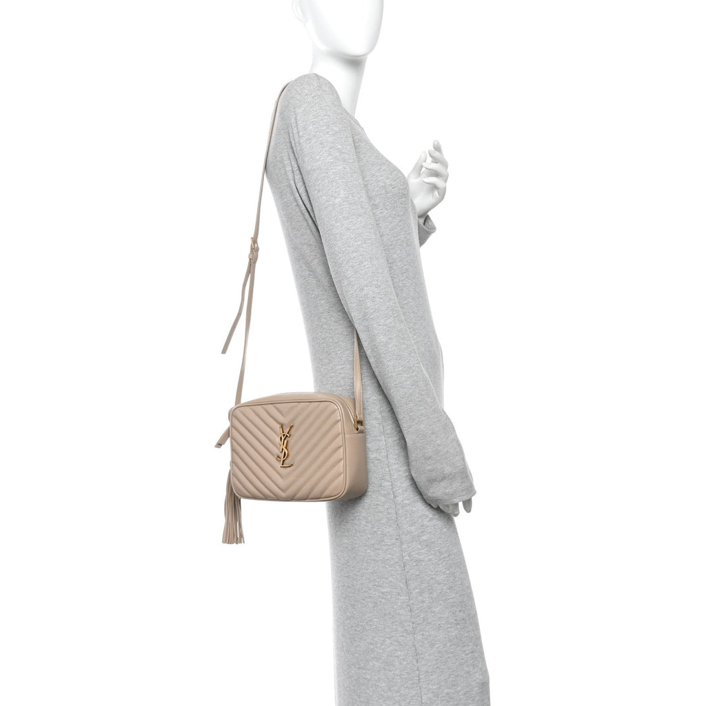 Calfskin Matelasse Monogram Lou Camera Bag Dark Beige