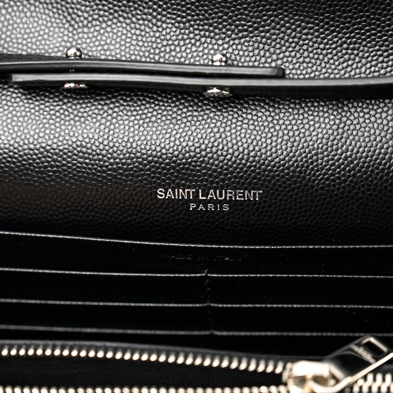 Grain De Poudre Matelasse Chevron Monogram Chain Wallet Black