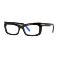 Tom Ford Eyeglasses Rectangle Full Rim, Shiny Black Frame and Clear Blue Light Block Lenses Lens FT5966-B001