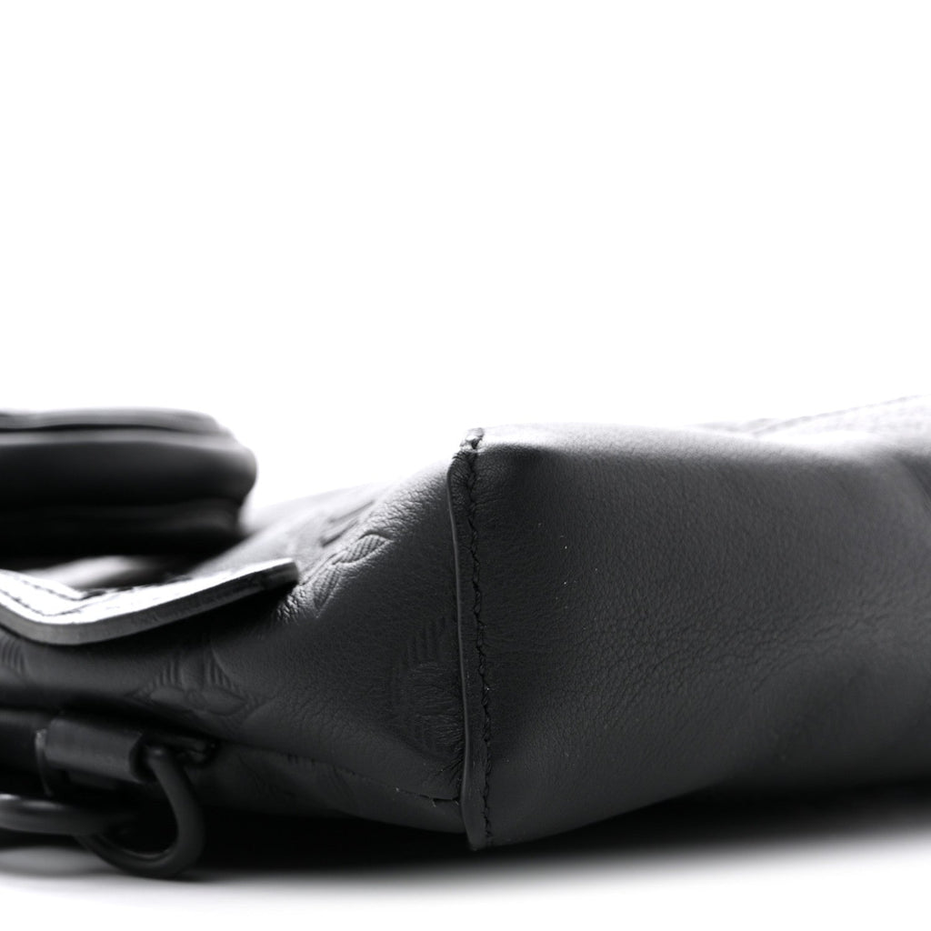 Calfskin Shadow Monogram Duo Slingbag Black