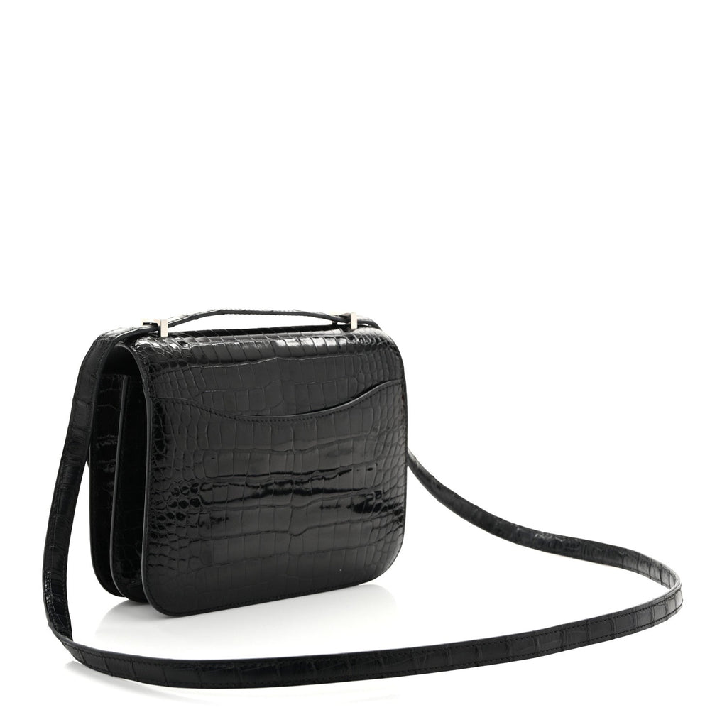 Shiny Alligator Constance 18 Black
