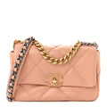 Lambskin Quilted Medium Chanel 19 Flap Beige