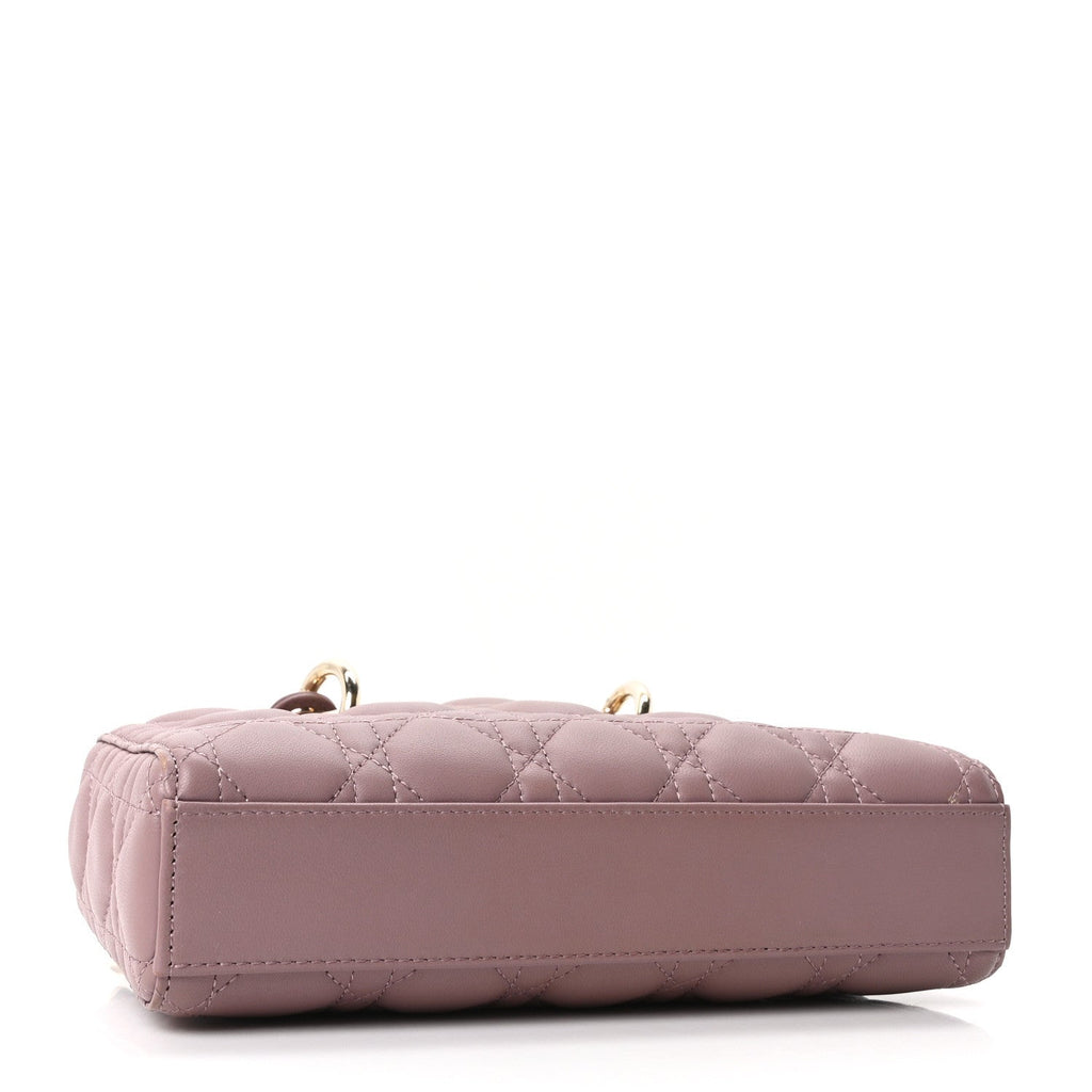 Lambskin Cannage Small Lady D-Joy Peony Pink
