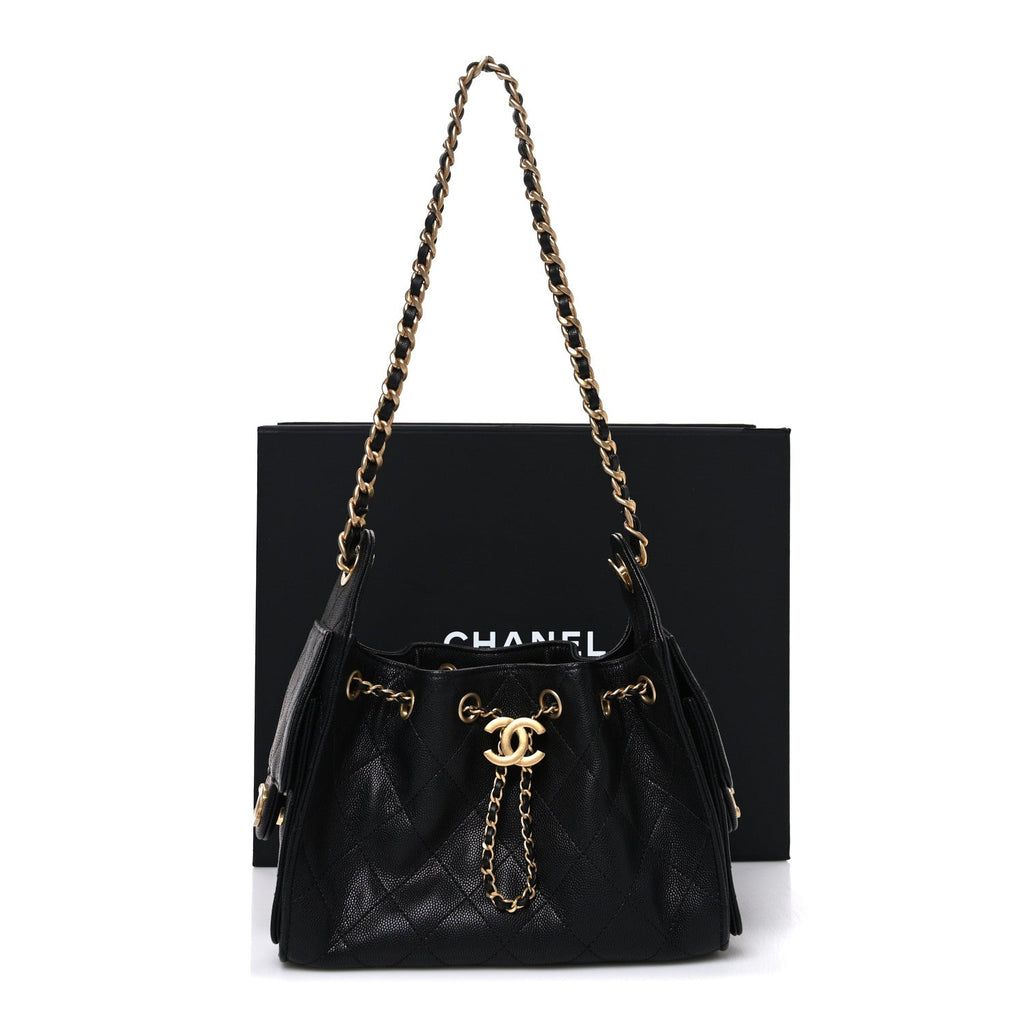 Caviar Quilted Mini Chanel 25 Handbag Black