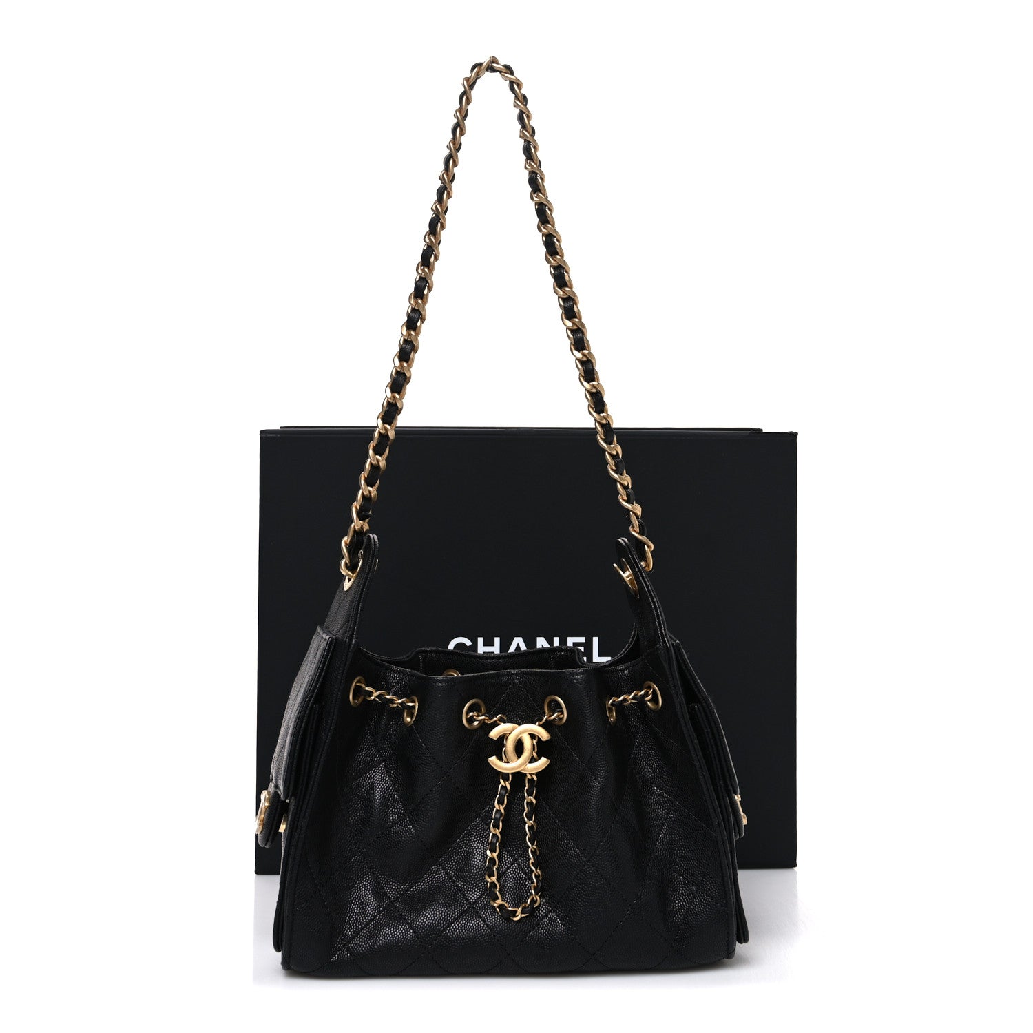 Caviar Quilted Mini Chanel 25 Handbag Black Black