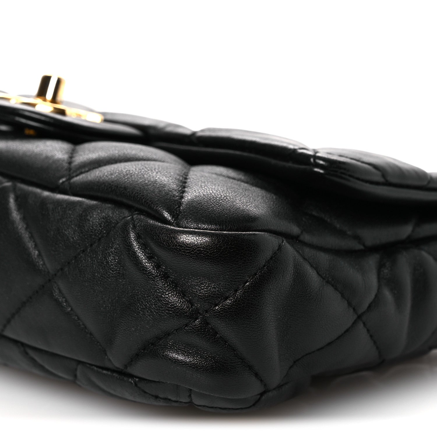Lambskin Quilted Small Funky Town Flap Black