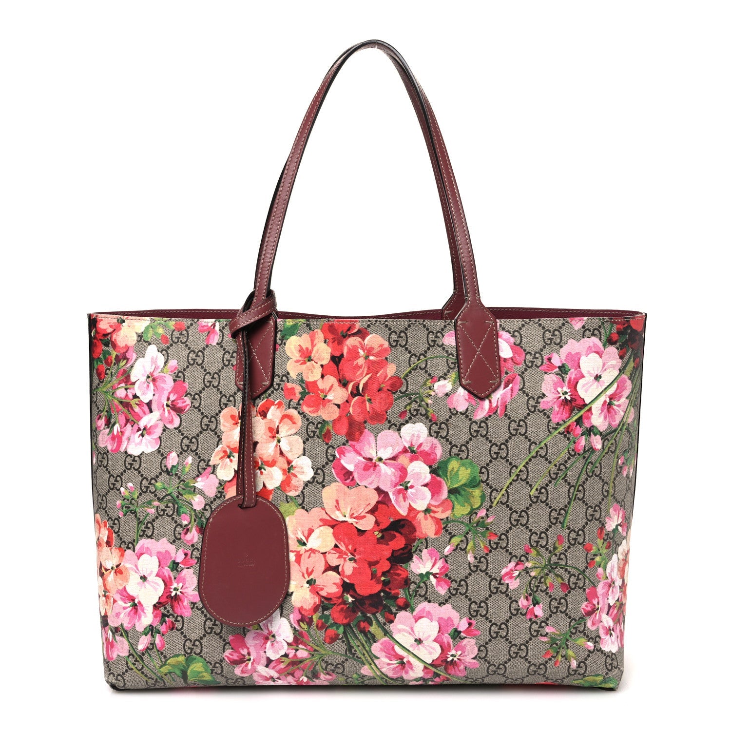GG Supreme Monogram Blooms Large Reversible Tote Beige Multicolor Dry Rose