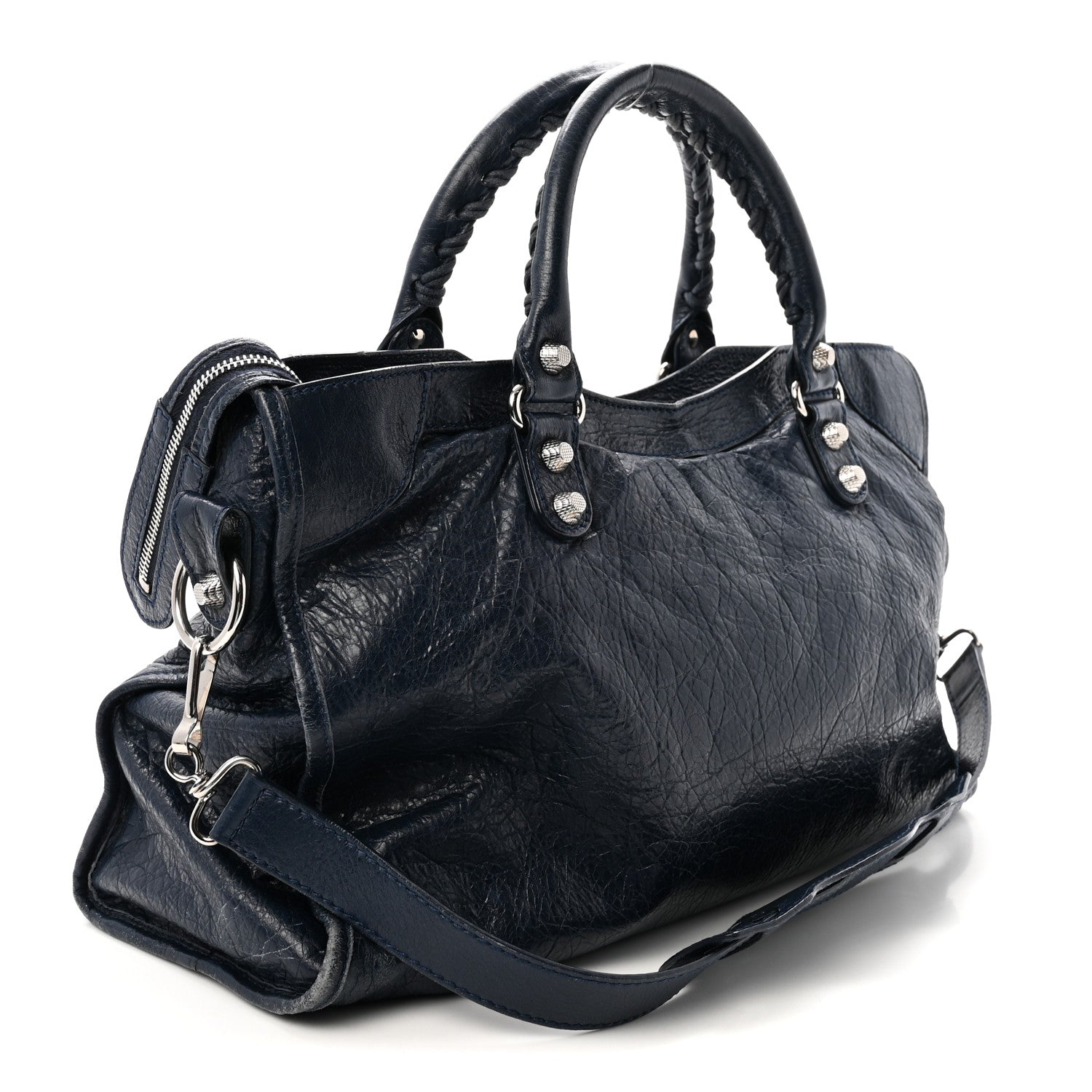 Agneau Giant 12 Silver Hardware City Bleu Obscur