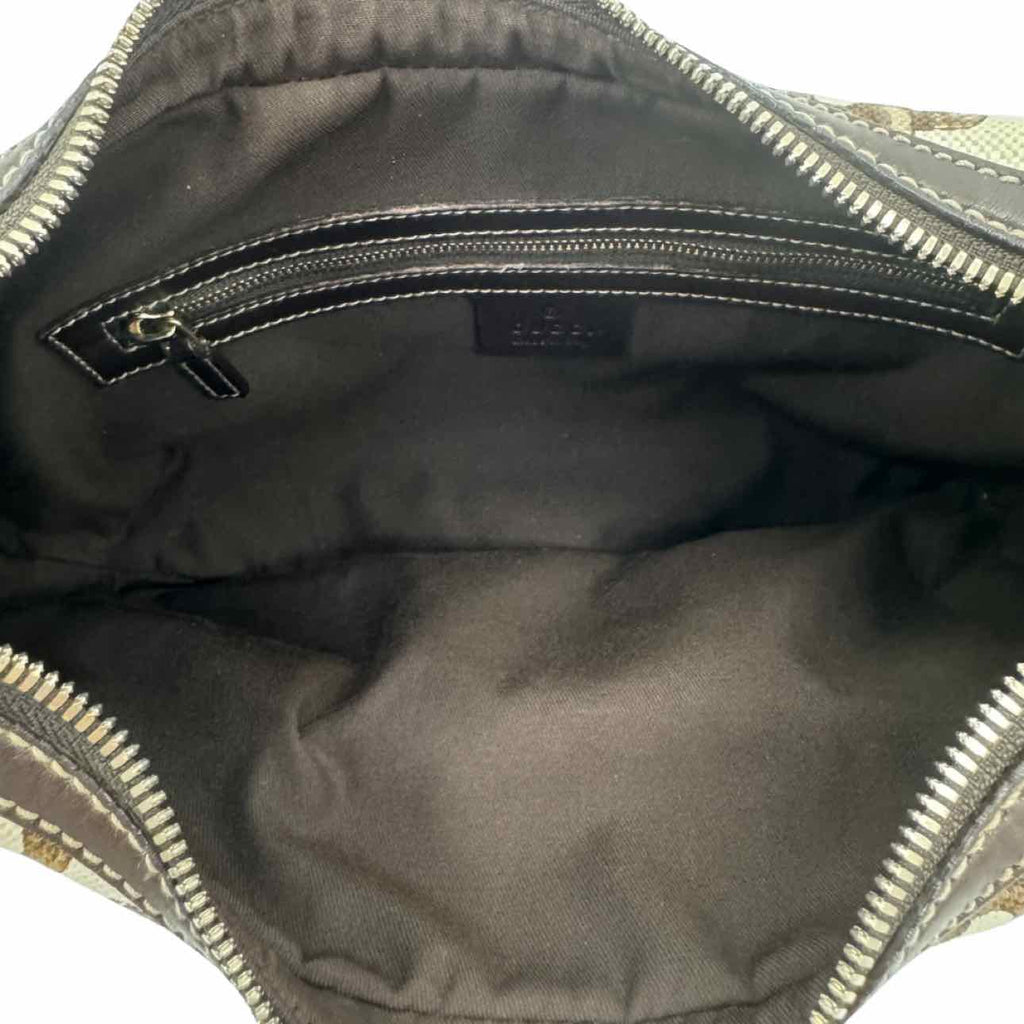 GUCCI Canvas Bamboo Horsebit Amalfi Hobo Bag