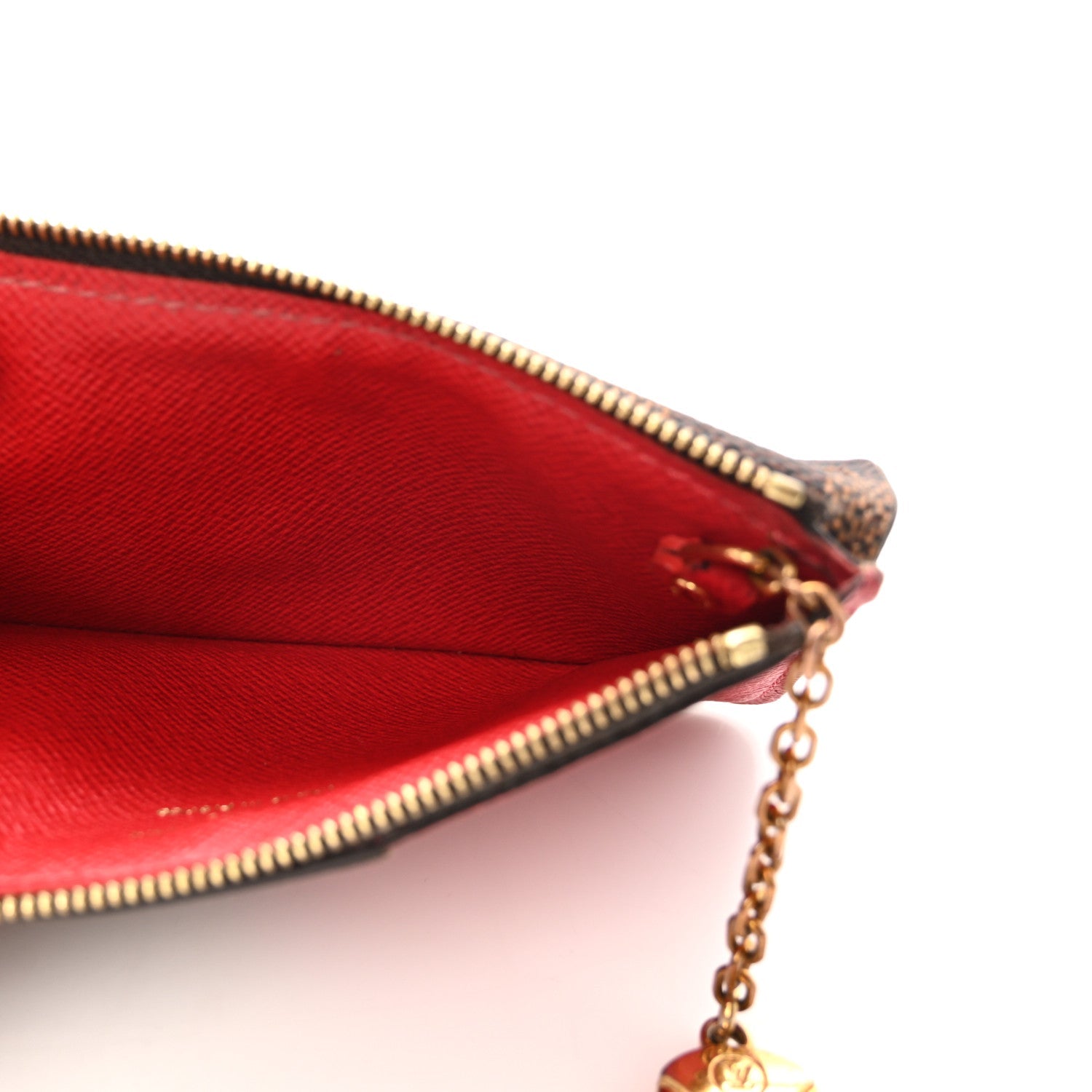 Damier Ebene Recto Verso Card Holder Red