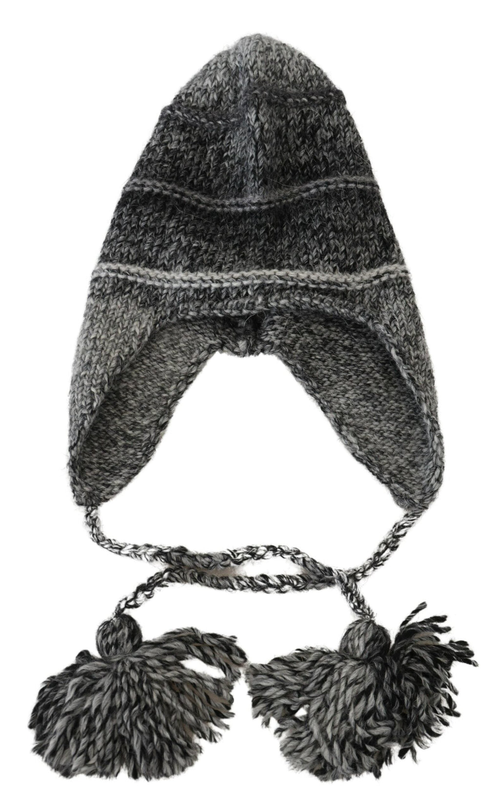 Dolce & Gabbana Gray Warm Fleece Ear Flaps Knit Beanie Men's Hat