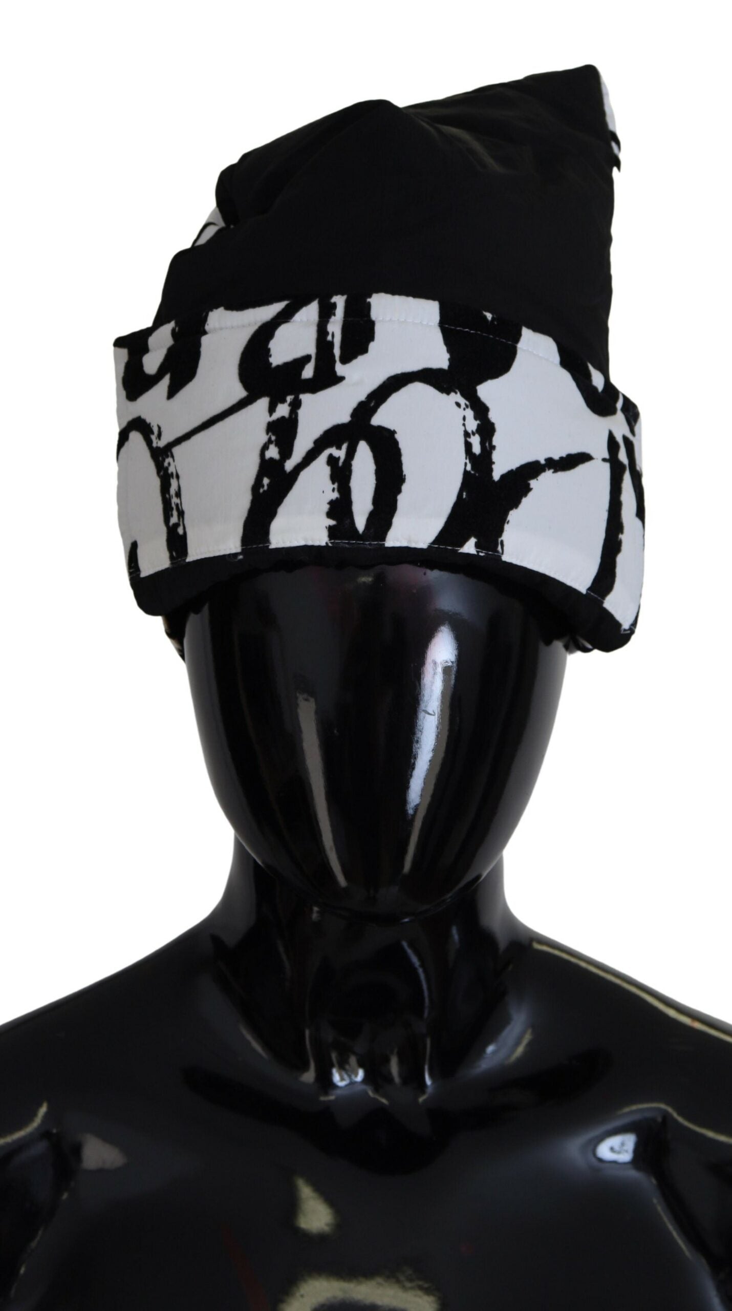 Dolce & Gabbana White Printed Nylon Women Winter Beanie Cap Women's Hat