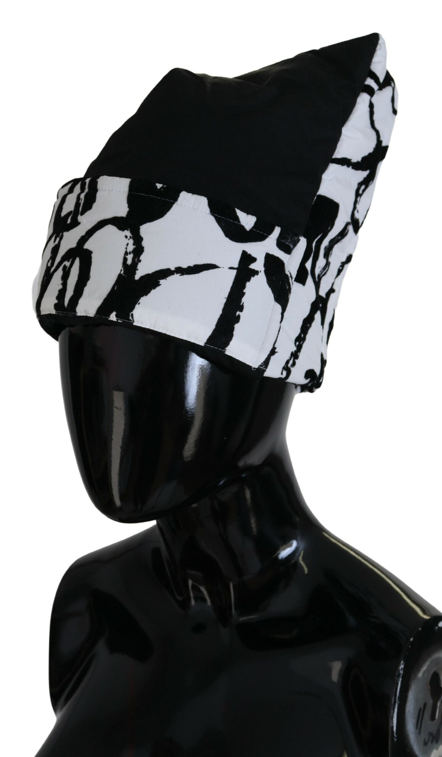 Dolce & Gabbana White Printed Nylon Women Winter Beanie Cap Women's Hat