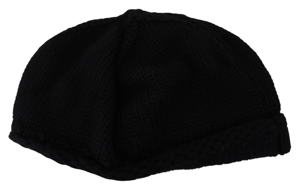 Dolce & Gabbana Black Virgin Wool Women Winter Beanie Cap Women's Hat