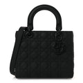 Ultra Matte Calfskin Cannage Medium Lady Dior Black