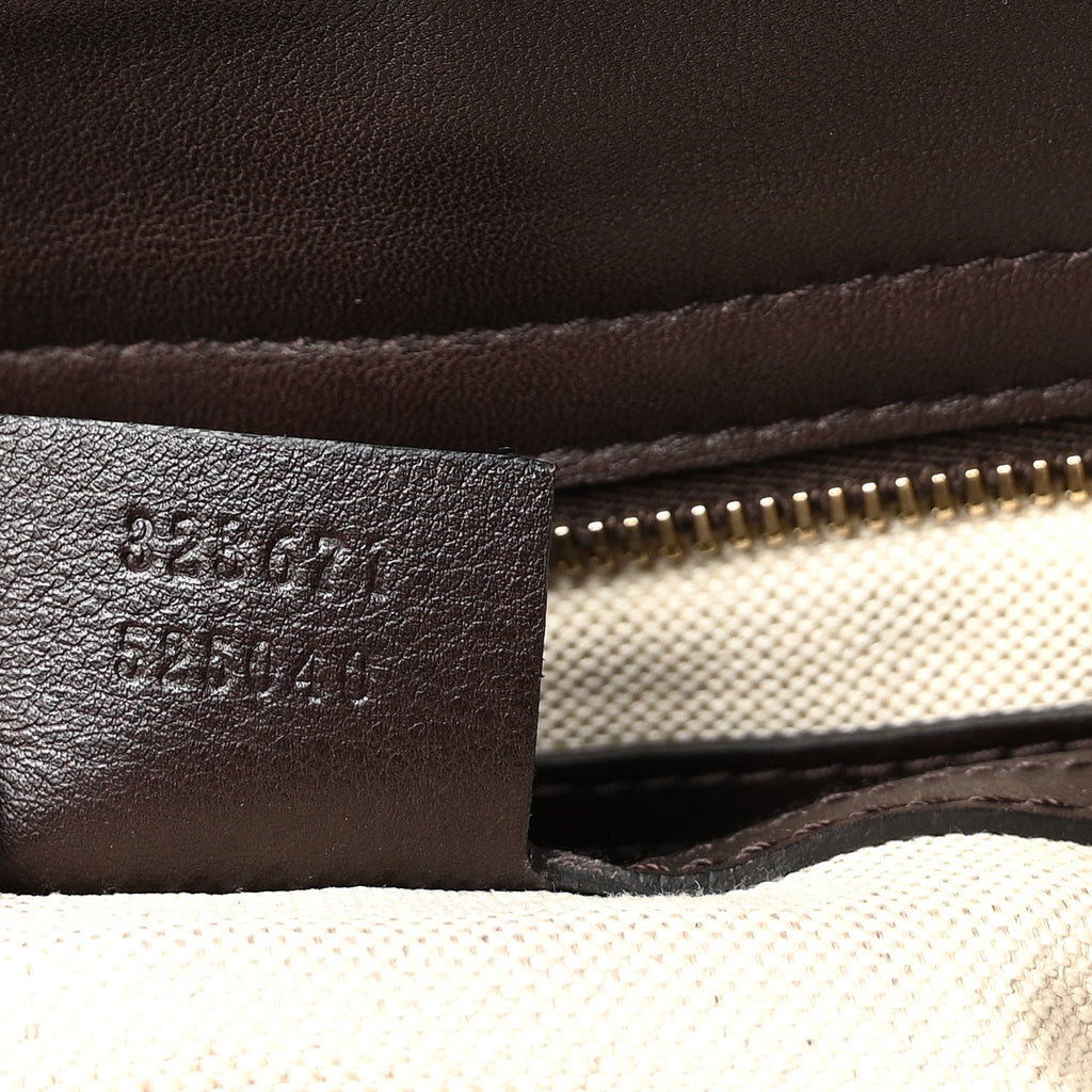 Guccissima Medium Bree Zippered Tote Chocolate