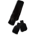 Jocelyn Women's Black Faux Fur Pull Through Scarf and Mitten Set One Size Black