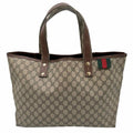 GUCCI Plus Monogram Medium Signature Web Loop Tote Brown