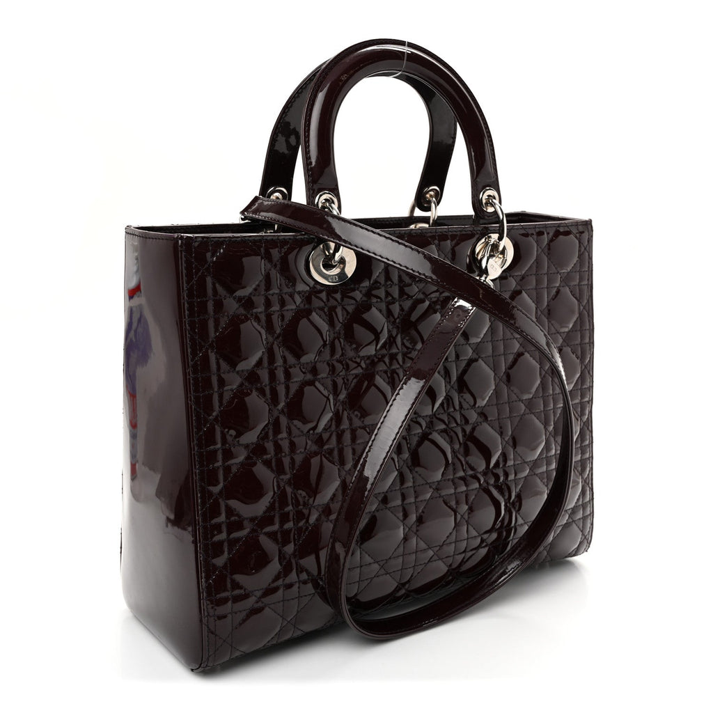 Patent Cannage Large Lady Dior Violet Purple