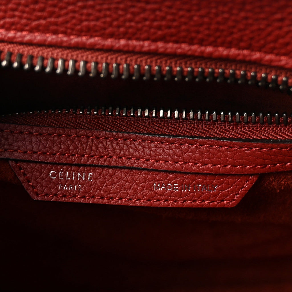 Drummed Calfskin Micro Luggage Merlot