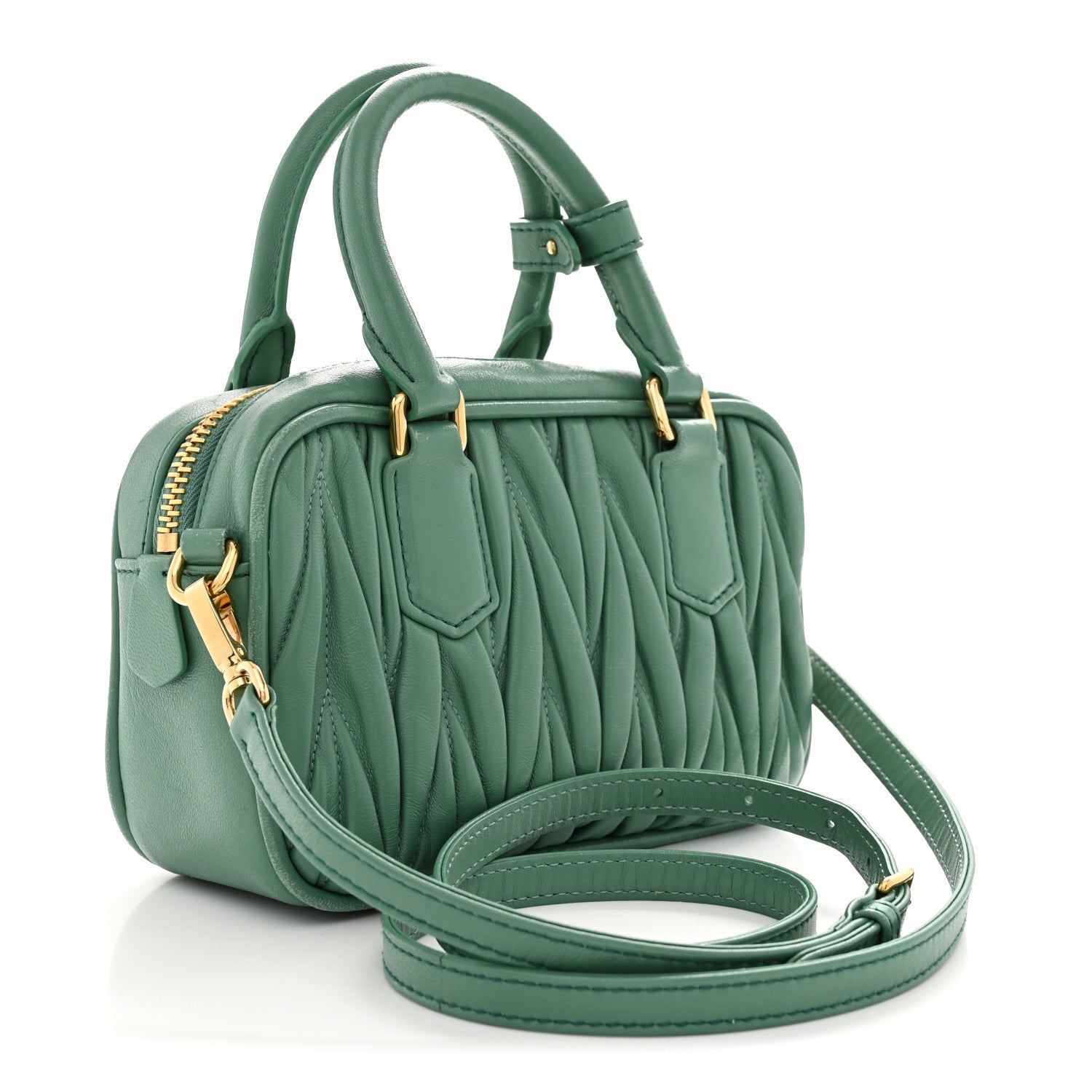 Nappa Matelasse Small Arcadie Green