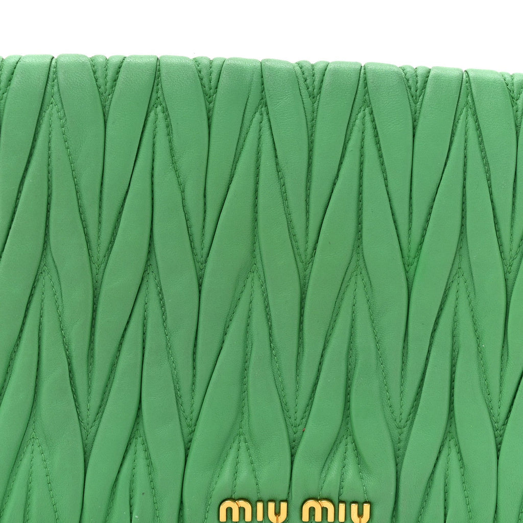 Nappa Matelasse Clutch Menta