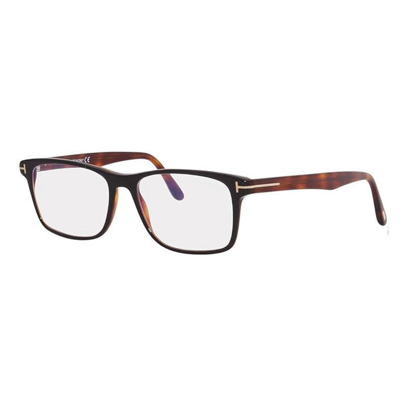 Tom Ford Eyeglasses Rectangle Full Rim, Transparent Grey Frame and Clear Blue Light Block Lens FT5752-B020